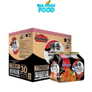 [Thùng 30 gói] Mì Sedaap Goreng Indonesia Vị mì xào truyền thống/ Gà cay Phô mai/ Gà cay Hàn Quốc  - Lốc 5 Gói