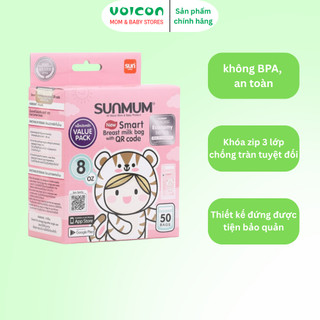 Túi Trữ Sữa Sunmum 150ml/ 250ml – Khóa Zip 3 Lớp, Chống Tràn, Không BPA, An Toàn Cho Mẹ Và Bé