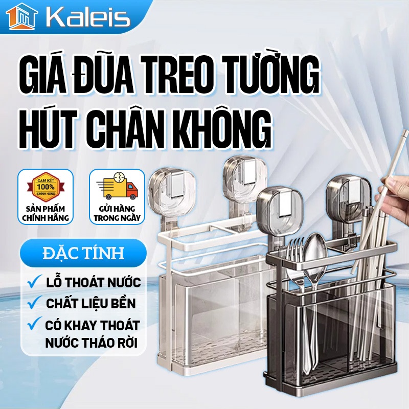 Kaleis Giá Đũa Treo Tường Hút Chân Không – Không Cần Khoan, Thoát Nước Nhanh, Chống Ẩm Hiệu Quả