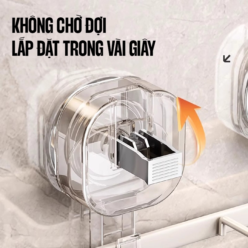 Kaleis Giá Đũa Treo Tường Hút Chân Không – Không Cần Khoan, Thoát Nước Nhanh, Chống Ẩm Hiệu Quả