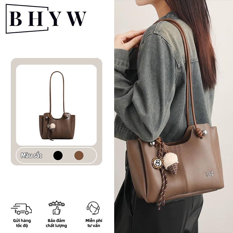 Túi Xách Nữ BHYW Dáng Tote Da PU Cao Cấp, Phong Cách Hàn Quốc, Đeo Vai/Xách Tay Đi Chơi Đi Làm Kèm Charm Dễ Thương
