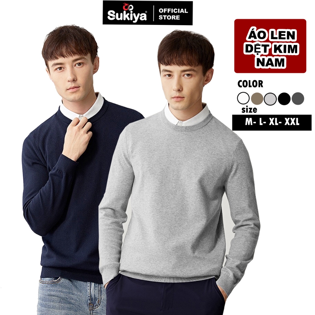 Áo Len Nam Cổ Tròn Trơn SUKIYA Nhiều Màu, Đủ Size Chất Len Lông Cừu mềm Mịn AL15 | BigBuy360 - bigbuy360.vn