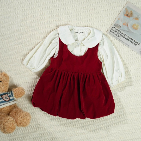 Váy Kèm Áo Noel Xinh Xắn Thiết Kế Dễ Thương Giúp Bé Tỏa Sáng Khi Đi Chơi Lễ Hội Liena's Closet SV01