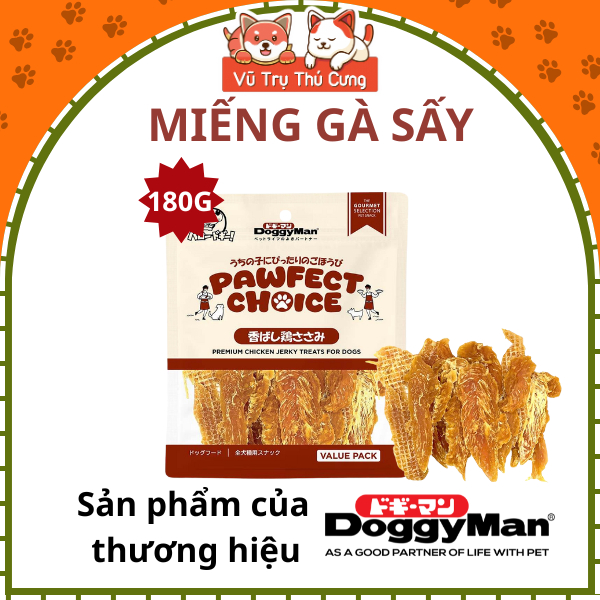 Miếng Gà Sấy Cho Chó DoggyMan Perfect Choice 180g