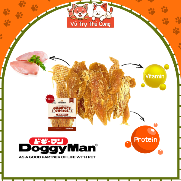Miếng Gà Sấy Cho Chó DoggyMan Perfect Choice 180g