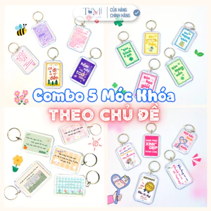 Combo 5 Móc Khoá Thông Điệp Tích Cực – Truyền Động Lực, Quà Tặng Bạn Bè