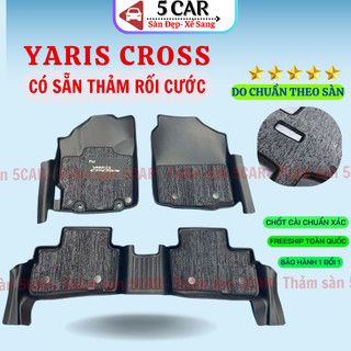 Thảm lót sàn NHỰA 5D TPE Tràn viền có kèm RỐI SẴN xe Toyota Yaris Cross 2022- 2025, dễ dàng vệ sinh, lắp đặt