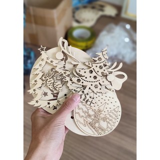 HDLaser Combo 5 đồ trang trí Giang Sinh Tô mầu DIY, Noel 2025(10x10x3cm)