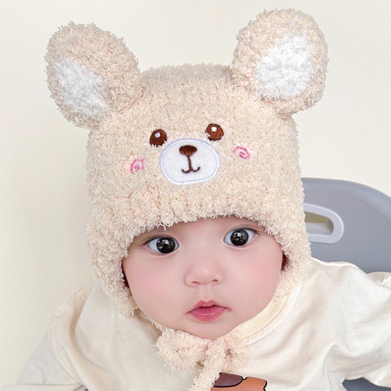 Mũ Dệt Kim Hình Tai Thỏ Hoạt Hình Giữ Ấm Mùa Thu Đông Cho Bé 0-2 Tuổi Mesocshop