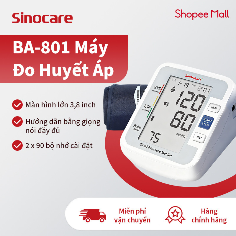 Máy đo huyết áp Sinocare BA801 review: Giá 285K, chính hãng, đáng mua không?