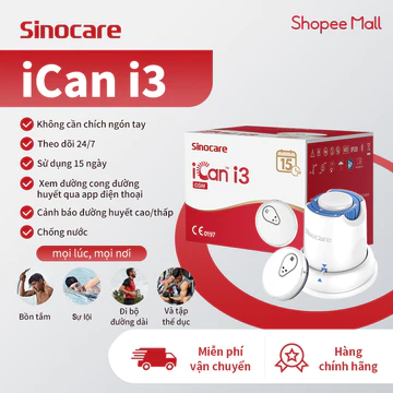 Máy đo đường huyết liên tục Sinocare iCan CGM, kiểm tra 15 ngày không cần chích ngón tay, biết kết quả kiểm tra sau mỗi