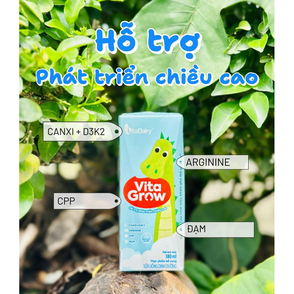 {Deal Sốc} Sữa pha sẵn Vitagrow (110, 180ml) thùng 48 hộp chính hãng Vitadairy