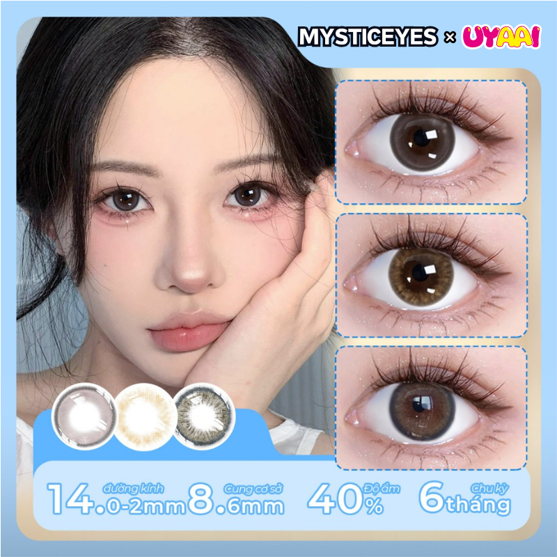 【 14.0mm-14.2mm 】 COD kính áp tròng MCK1 đường kính nhỏ 0-6 độ mắt nâu nâu nữ hoàng tạo đôi mắt quyến rũ Lens Mysticeyes