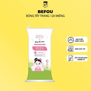 Bông Tẩy Trang Cotton Vuông Size To Befou 120 Miếng