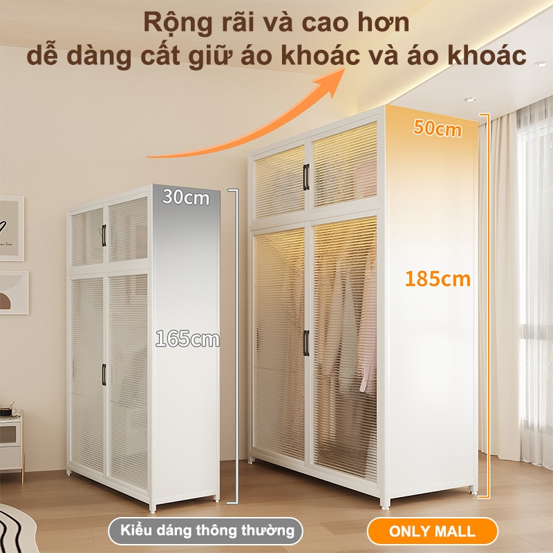𝐎𝐥𝐢𝐟𝐞 Tủ Quần Áo Chống Bụi Cao Cấptủ Đựng Quần Áo Phòng Ngủ Tủ Quần Áo Lắp Ráp Tủ Lưu Trữ Đa Năng Ổn Định Và Bền Bỉ