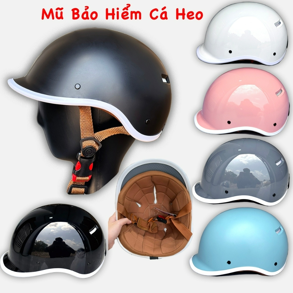 Mũ Bảo Hiểm Cá Heo Chính Hãng HelMet, Thiết Kế Nửa Đầu, Đạt Chuẩn Quatest 3