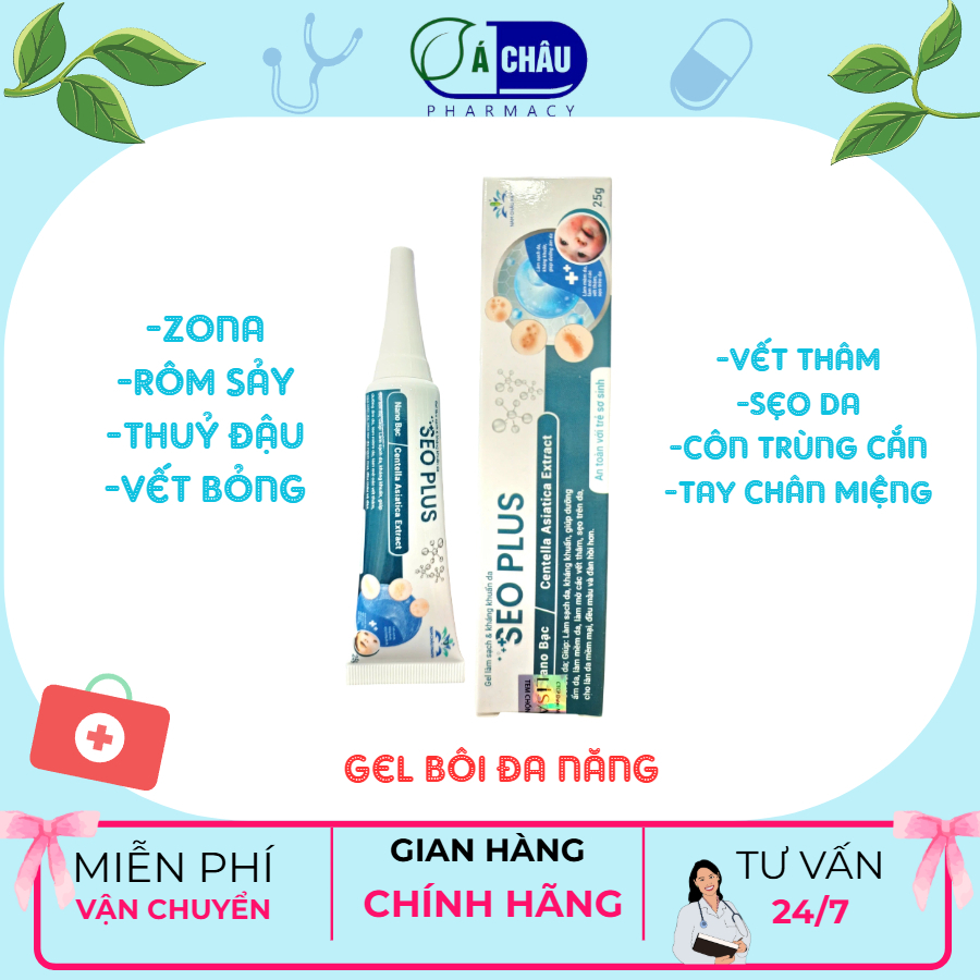 Kem Bôi Đa Năng  An Toàn Với Trẻ Sơ Sinh, Rôm Sảy, Thuỷ Đậu, Dời Leo (Zona), Tay Chân Miệng- Gel Kháng Khuẩn SEO PLUS
