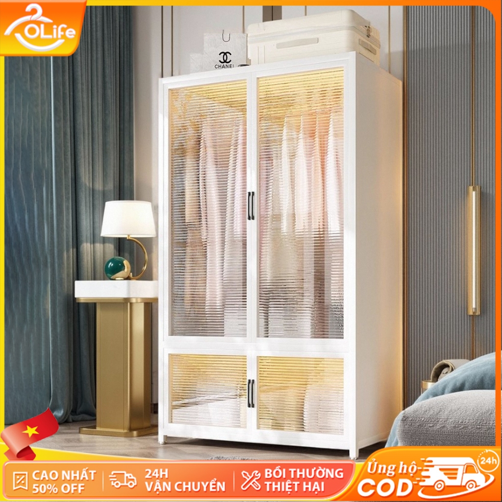 𝐎𝐥𝐢𝐟𝐞 Tủ Quần Áo Chống Bụi Cao Cấptủ Đựng Quần Áo Phòng Ngủ Tủ Quần Áo Lắp Ráp Tủ Lưu Trữ Đa Năng Ổn Định Và Bền Bỉ
