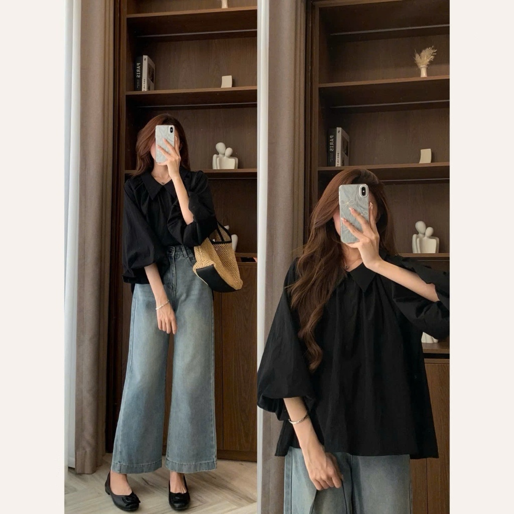 Áo Sơ Mi Over Size Tay Bồng Cổ Bẻ LÂM TÚ CLOTHING MA3111 | BigBuy360 - bigbuy360.vn