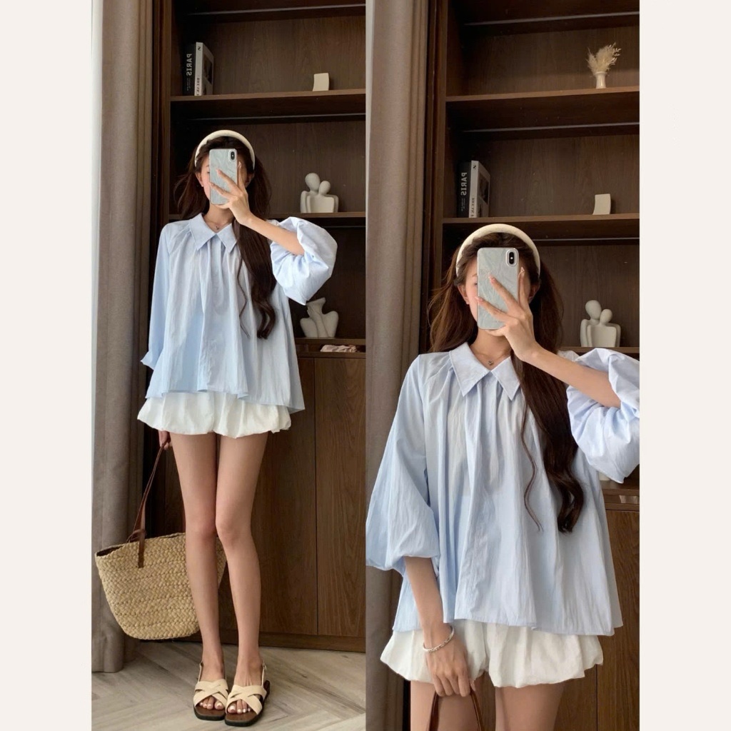 Áo Sơ Mi Over Size Tay Bồng Cổ Bẻ LÂM TÚ CLOTHING MA3111 | BigBuy360 - bigbuy360.vn