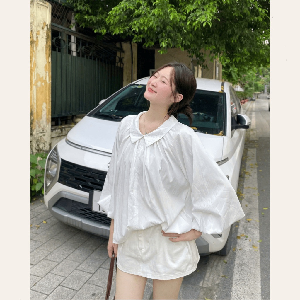 Áo Sơ Mi Over Size Tay Bồng Cổ Bẻ LÂM TÚ CLOTHING MA3111 | BigBuy360 - bigbuy360.vn