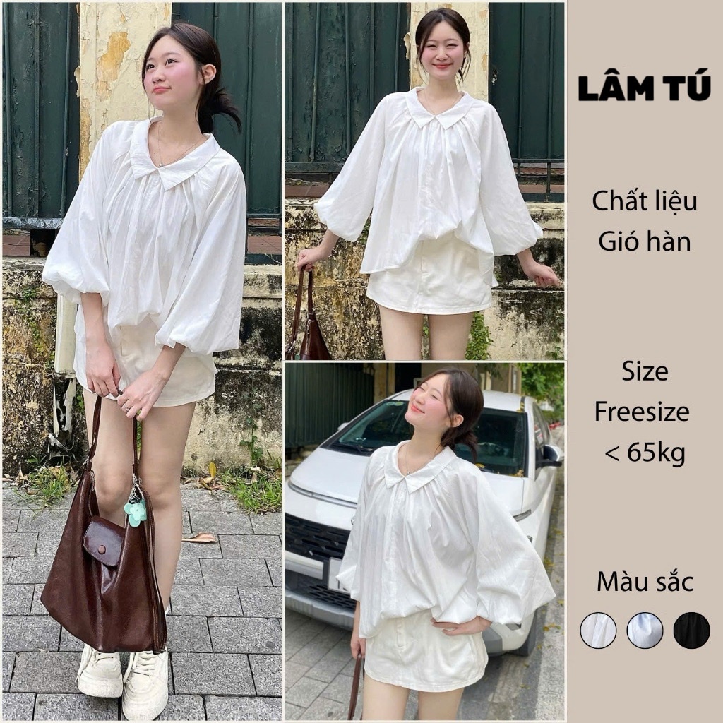 Áo Sơ Mi Over Size Tay Bồng Cổ Bẻ LÂM TÚ CLOTHING MA3111 | BigBuy360 - bigbuy360.vn