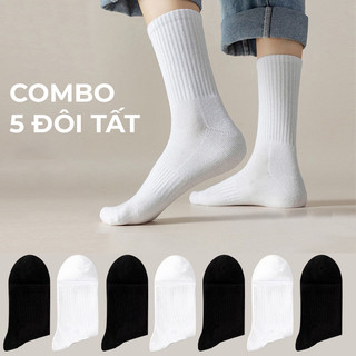 [ COMBO ] Vớ Tất Nam Nữ Trơn, Cổ Cao , co giãn 4 chiều kiểu dáng Hàn Quốc. CAO001