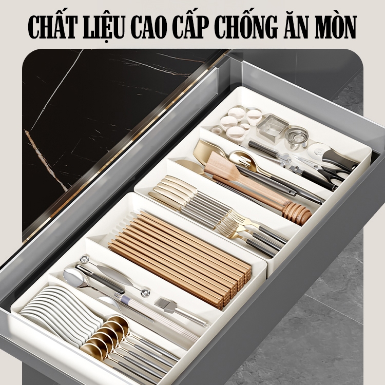 Kaleis Khay Chia Ngăn Đa Năng Có Thể Điều Chỉnh Kích Thước, Dùng Cho Ngăn Kéo Đựng Mỹ Phẩm Hoặc Đũa Muỗng