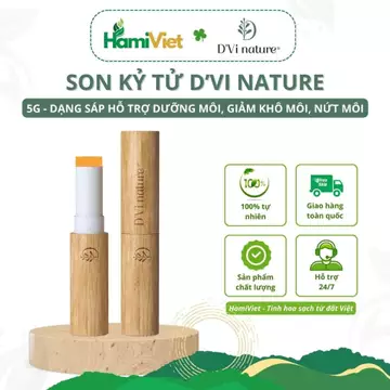 Son kỷ tử DVi nature dạng sáp dưỡng môi hồng hào, giảm khô môi, nứt môi, nuôi dưỡng tế bào non