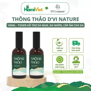 Nước cân bằng thông thảo DVi nature dành cho da nhờn, da mụn hỗ trợ loại bỏ dầu trên da, cân bằng da