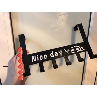 Móc treo quần áo gắn sau cửa Móc Cài Cửa Treo Quần Áo, Khăn Lau, Ô Dù, Túi Ví,6 Móc Nice Day