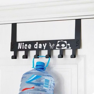 Móc treo quần áo gắn sau cửa Móc Cài Cửa Treo Quần Áo, Khăn Lau, Ô Dù, Túi Ví,6 Móc Nice Day