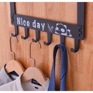 Móc treo quần áo gắn sau cửa Móc Cài Cửa Treo Quần Áo, Khăn Lau, Ô Dù, Túi Ví,6 Móc Nice Day