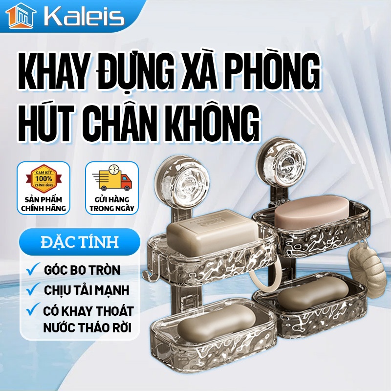 Kaleis Khay Xà Phòng Thông Minh Có Đế Hứng Nước – Thiết Kế Dán Tường Tiện Lợi, Giúp Xà Phòng Luôn Khô Ráo