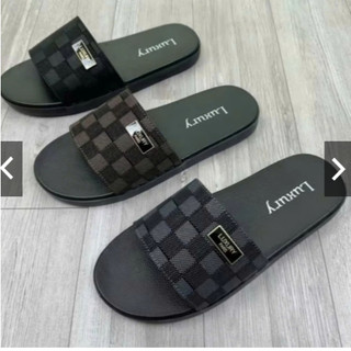 Dép Nam LUXURY_ Quai Ngang Họa Tiết CaRo Vuông Cao Cấp, Đế Cao Su 2 Lớp Chống Trơn Trượt Cực Bền. Size 37-43.