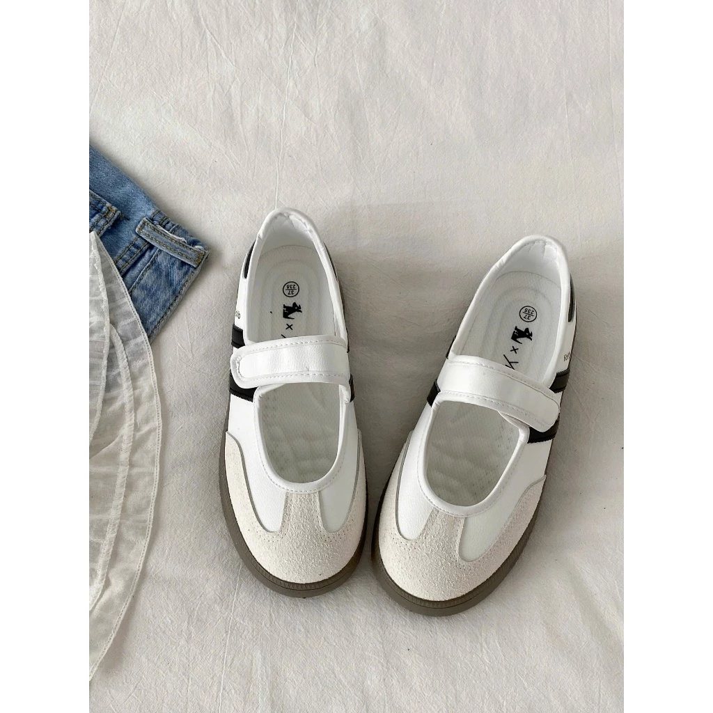 Giày Thể Thao Nữ CIRA 1 Quai Dán Đế Bệt Basic Dễ Đi Thoải Mái Có 3 Màu Kem Trắng Đen Đỏ Size 36-40 | Tiệm giày Quỳnh Anh
