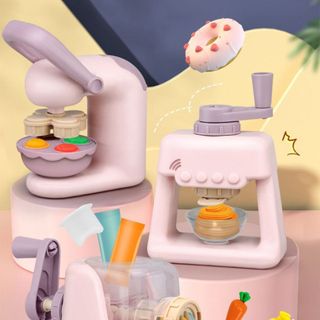 Bộ đồ chơi máy làm kem, máy làm mỳ bằng đất nặn quà tặng bé gái yêu thích HT Toys
