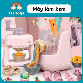 Bộ đồ chơi máy làm kem, máy làm mỳ bằng đất nặn quà tặng bé gái yêu thích HT Toys