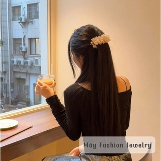 Kẹp dọc, kẹp chuối 10cm thiết kế voan Hàn đính nơ ruybang • Mây Fashion Jewelry - K925.19