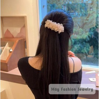 Kẹp dọc, kẹp chuối 10cm thiết kế voan Hàn đính nơ ruybang • Mây Fashion Jewelry - K925.19