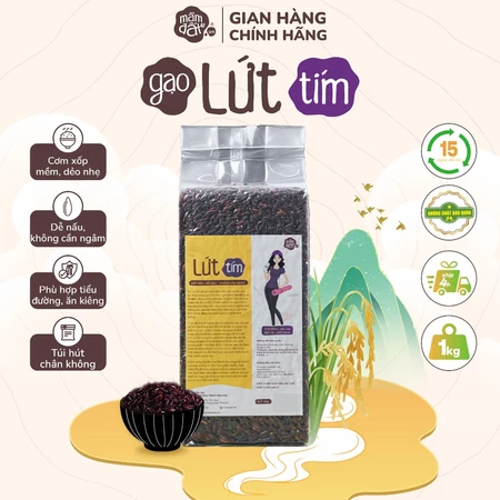 Gạo Lứt Tím Organic 1kg, 5kg Mầm Đất, Gạo Lứt Hữu Cơ, Phù Hợp Cho Người Tiểu Đường Huyết Áp, Ăn Kiêng, Cơm Dẻo Vừa