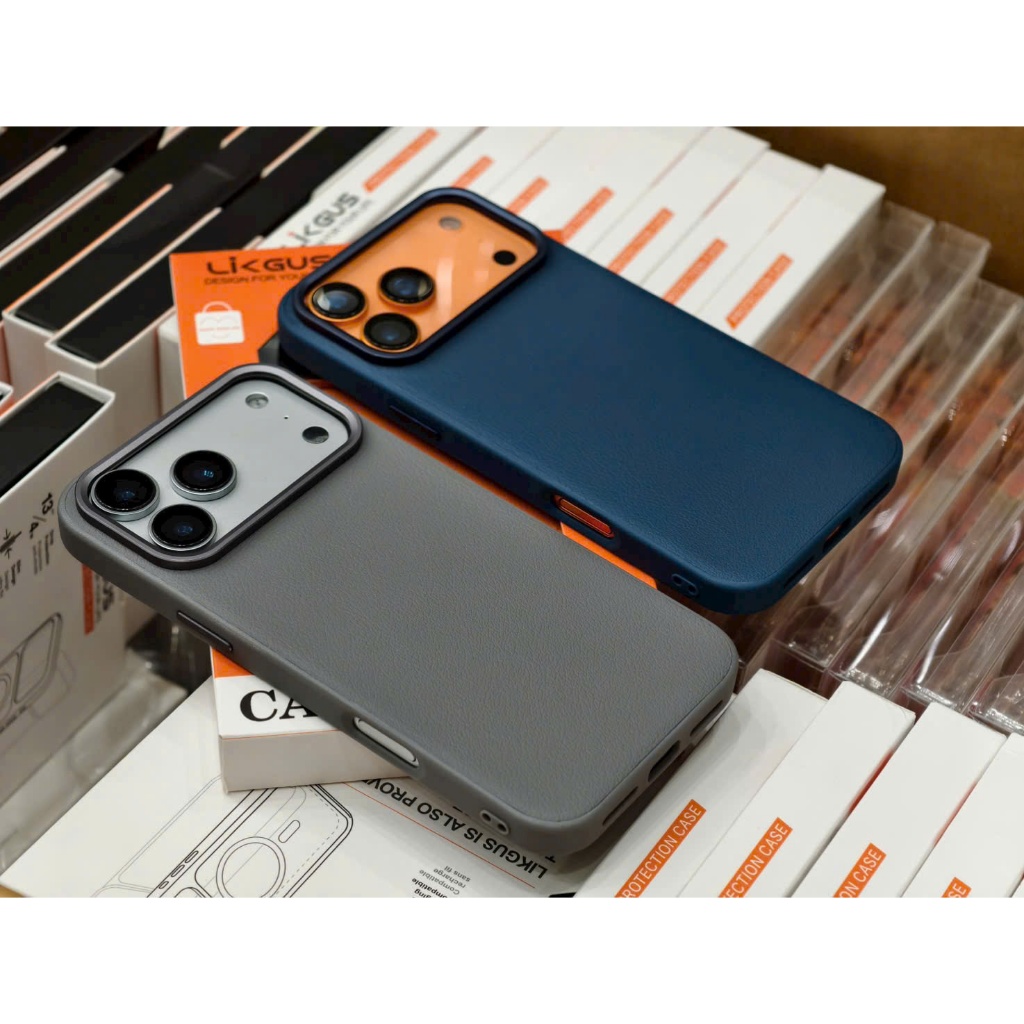 ỐP da Likgus Leather Magnetic chất liệu cao cấp hỗ trợ sạc không dây cho IPhone 17Promax 17Pro