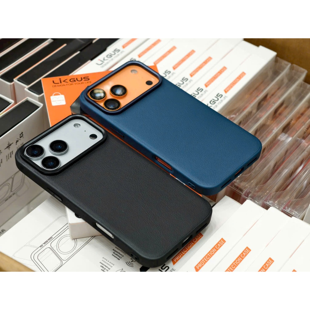 ỐP da Likgus Leather Magnetic chất liệu cao cấp hỗ trợ sạc không dây cho IPhone 17Promax 17Pro