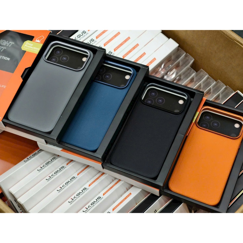 ỐP da Likgus Leather Magnetic chất liệu cao cấp hỗ trợ sạc không dây cho IPhone 17Promax 17Pro