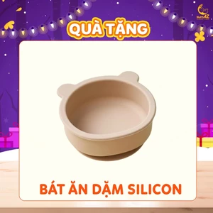 Bát Ăn Dặm Silicon Hình Gấu Chống Đổ, Có Đế Hít Chân Không Chống Trượt Cho Bé