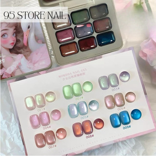 Set sơn gel mắt mèo mini 9 màu siêu sáng ( tặng kèm cọ sơn )