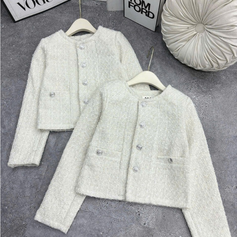 Áo Dạ Cài Khuy Dáng Croptop Trẻ Trung Sang Trọng Siêu Cá Tính
