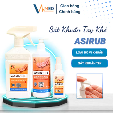 Nước rửa tay khô ASIRUB 500ml - Dung dịch sát khuẩn tay khô ngăn ngừa vi khuẩn, dưỡng ẩm da tay