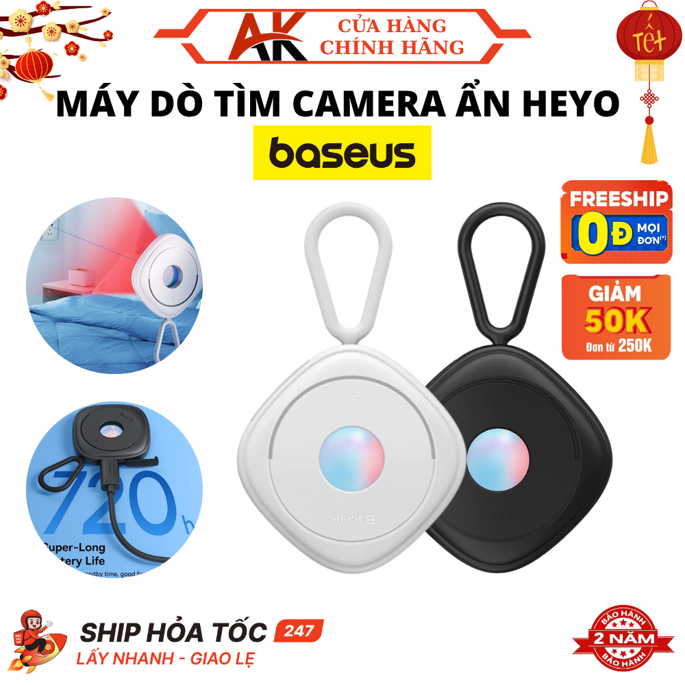 Máy Dò Hồng Ngoại Phát Hiện Camera Ẩn Baseus Heyo An Toàn Chống Nhìn Trộm, Quay Lén, BH 2 Năm