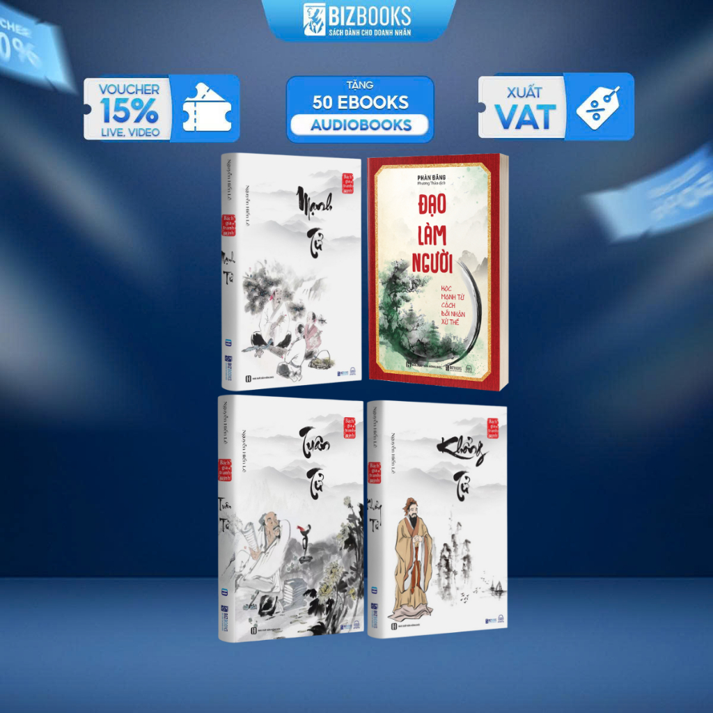 Bộ Sách Đạo Làm Người - Mạnh Tử, Tuân Tử, Khổng Tử, Mặc Từ - Giúp Hiểu Rõ Con Người Hơn Và Thuật Đối Nhân Xử Thế